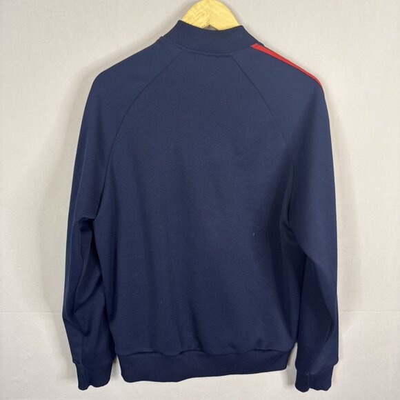 70s–80s Adidas Taiwan Trefoil Track Jacket L Fits M Rare Collector Navy Blue Red - Picture 5 of 7